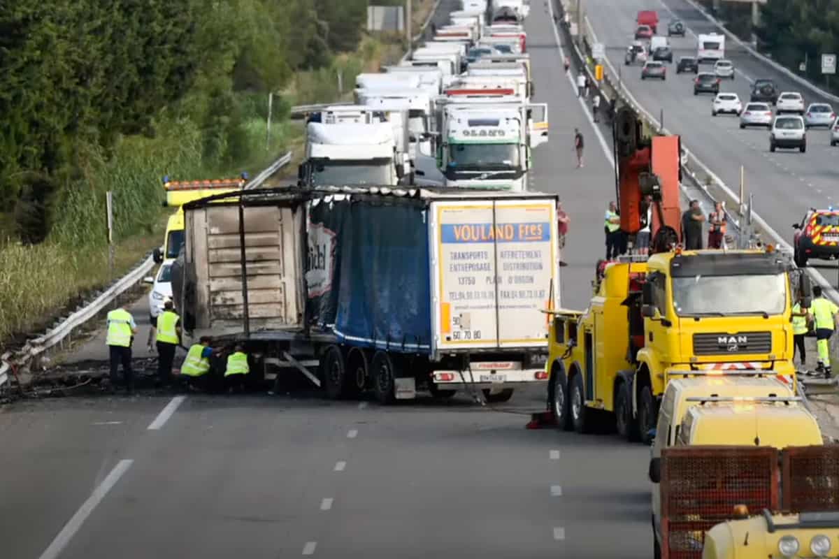 Accident sur l'autoroute A7