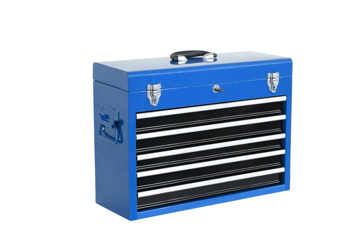 blue toolbox isolated on white
