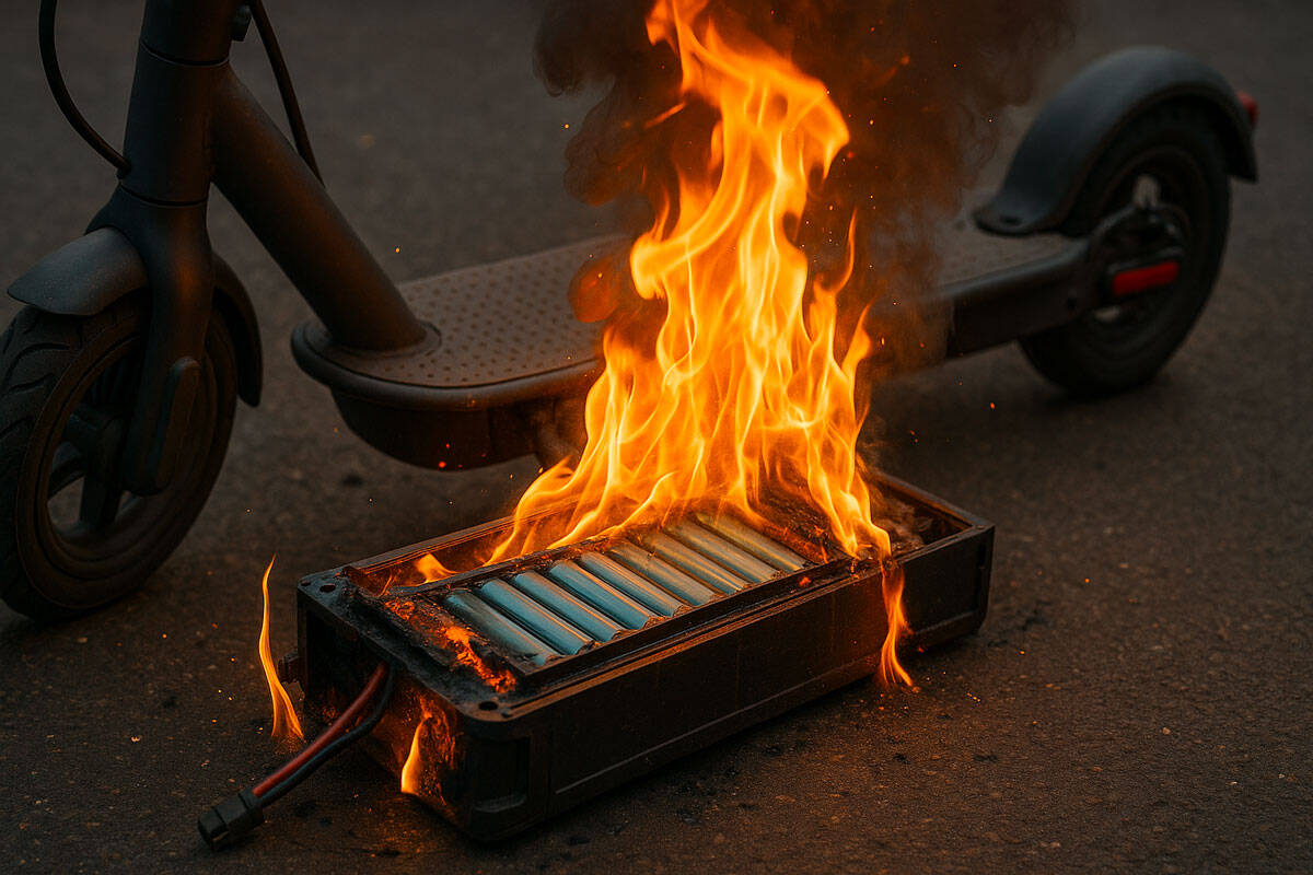 Incendie batterie trottinette électrique