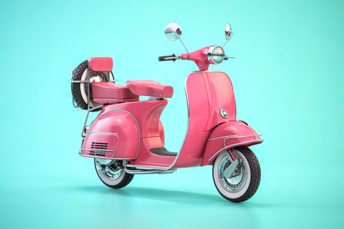 Classic vintage scooter, motor bike or moped.