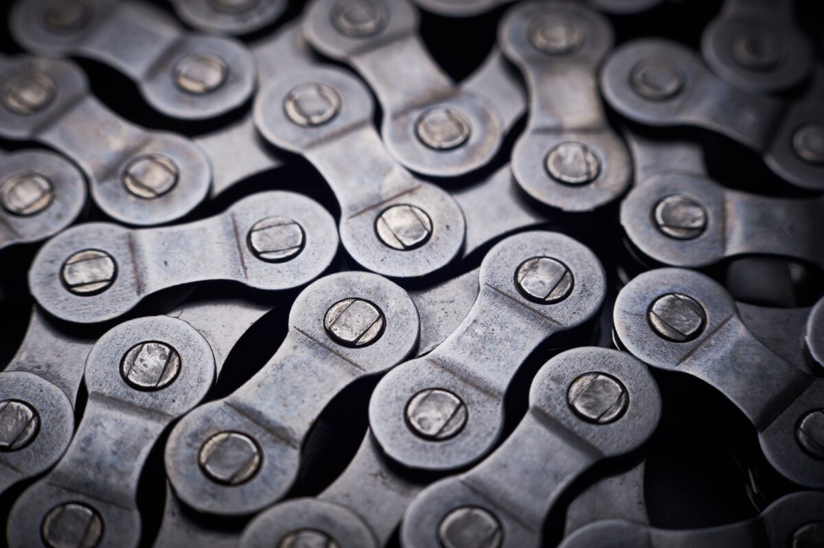 A pattern formed by the bicycle chain