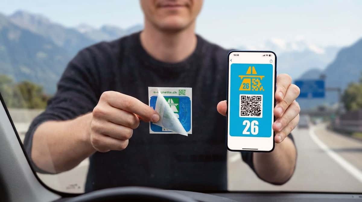 Vignette autoroutière Suisse, version physique ou version électronique.